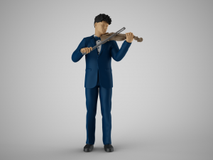 Violinist Man Modèles 3D en vedette