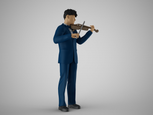 Violinist Man Modello di stampa 3D