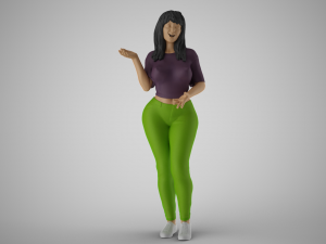 Surprised Girl 3D Print Model
