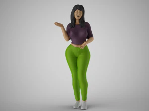 आश्चर्यचकित लड़की 3D प्रिंट मॉडल