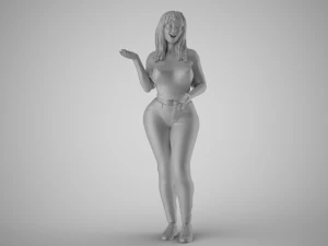 Surprised Girl 3D Print Model