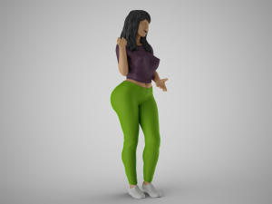 Surprised Girl 3D Print Model