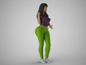 Surprised Girl 3D Print Model