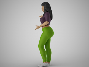 Surprised Girl 3D Print Model