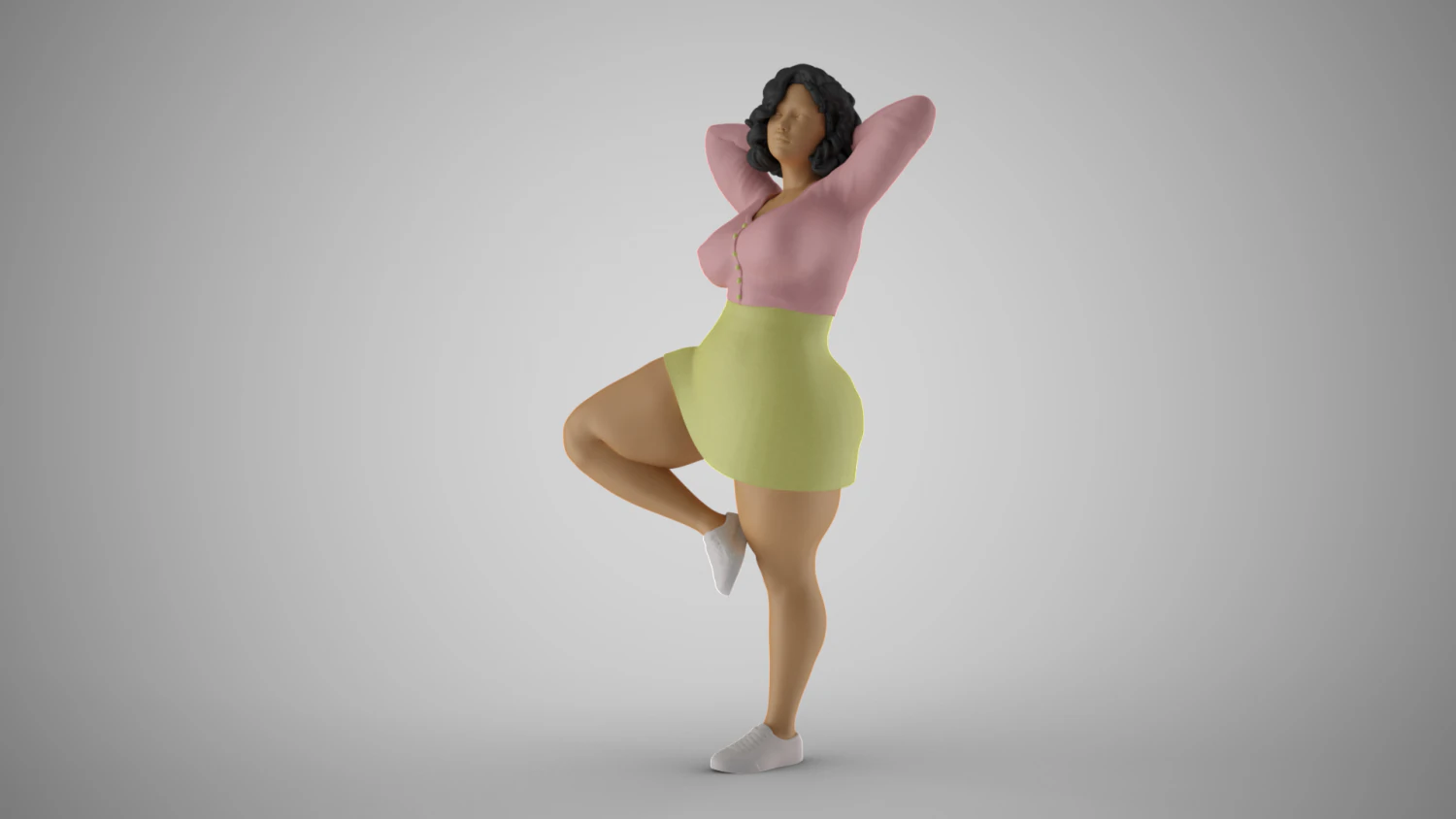 Hopeful Girl 3D Print Model .c4d .max .obj .3ds .fbx .stl .blend