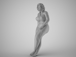 Overweight Woman Leaning 3D 프린트 모델
