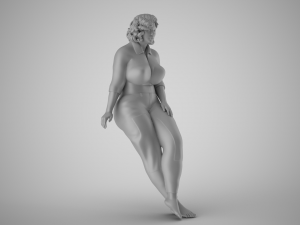 Overweight Woman Leaning 3D 프린트 모델
