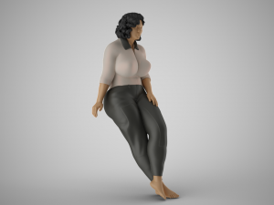 Overweight Woman Leaning 3D 프린트 모델