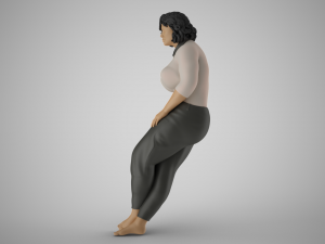 Overweight Woman Leaning 3D 프린트 모델