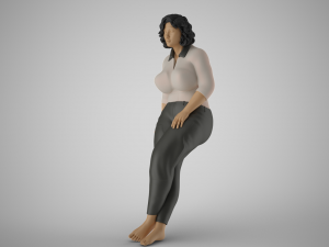 Overweight Woman Leaning 3D 프린트 모델