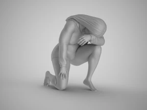 Exhausted Girl 3D Print Model
