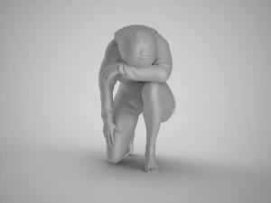 Exhausted Girl 3D Print Model