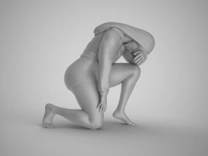 Exhausted Girl 3D Print Model