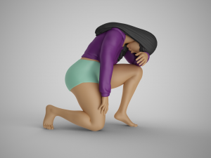 Exhausted Girl 3D Принт Модель