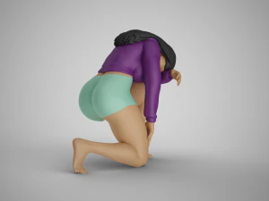 Exhausted Girl 3D Print Model