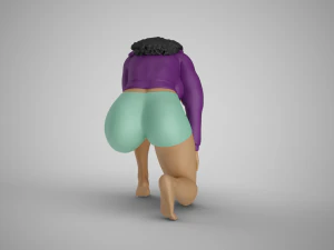Exhausted Girl 3D Print Model