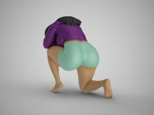 Exhausted Girl 3D Print Model