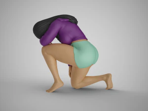 Exhausted Girl 3D Print Model