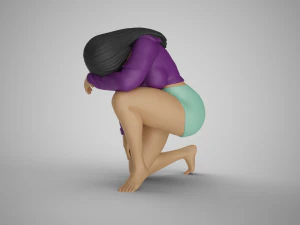 Exhausted Girl 3D Print Model