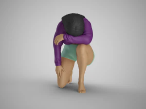 Exhausted Girl 3D Print Model