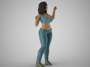 Girl Having Fun 4 3D Print Model