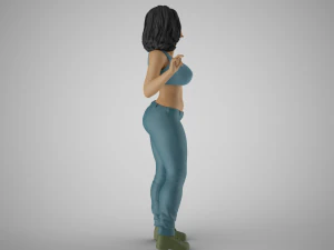 Girl Having Fun 4 3D Print Model