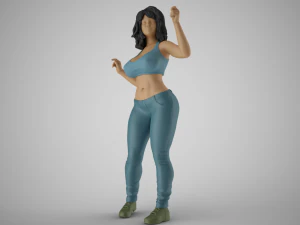 Girl Having Fun 4 3D Print Model