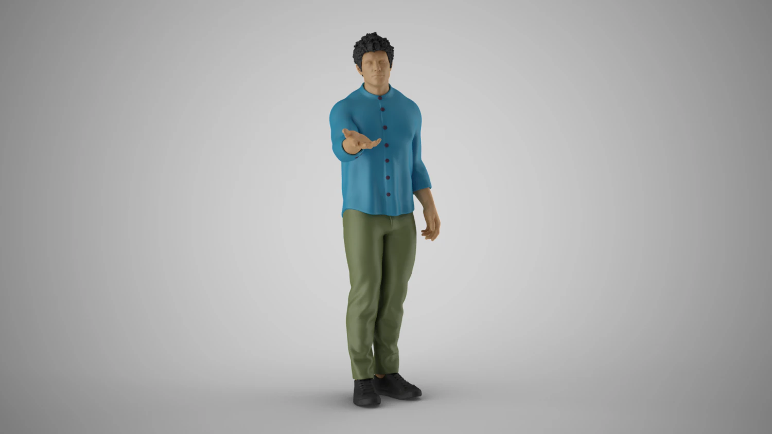 Man Extend his Hand 3D Print Model .c4d .max .obj .3ds .fbx .stl .blend 