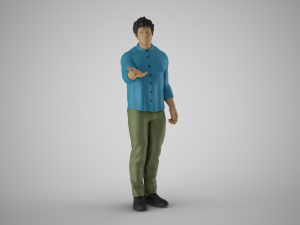 Man Extend his Hand 3D 프린트 모델
