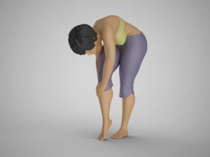 Knee Pain Girl 3D Print Model