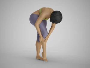 Knee Pain Girl 3D Print Model