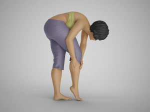 Knee Pain Girl 3D Print Model