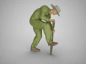 Farmer Digging Spade 3D 프린트 모델