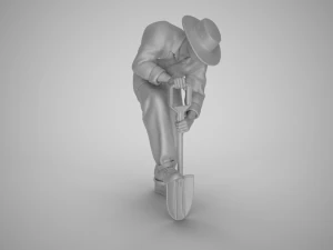 Farmer Digging Spade 3D Print Model