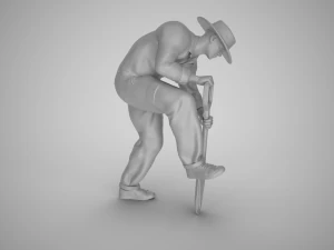 Farmer Digging Spade 3D Print Model