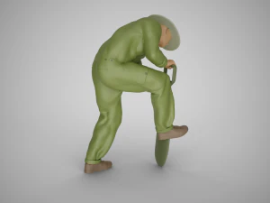 Farmer Digging Spade 3D Print Model
