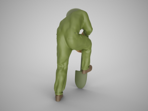 Farmer Digging Spade 3D प्रिंट मॉडल