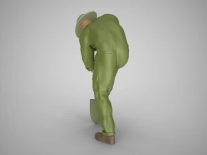 Farmer Digging Spade 3D Print Model