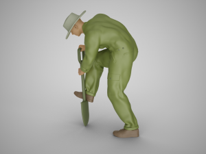 Farmer Digging Spade 3D प्रिंट मॉडल