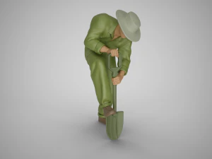 Farmer Digging Spade 3D Print Model