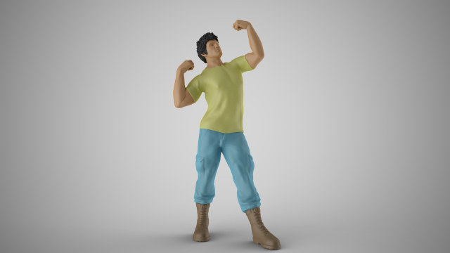 Strong Man 3D Print Model .c4d .max .obj .3ds .fbx .stl .blend 