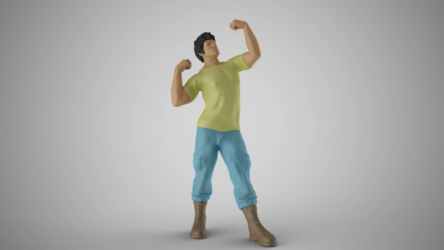 Strong Man 3D Print Model .c4d .max .obj .3ds .fbx .stl .blend 