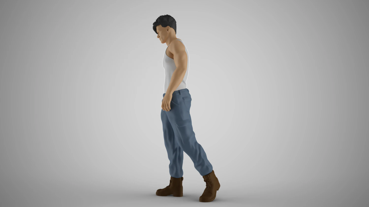 Punk Young Man 3D Print Model .c4d .max .obj .3ds .fbx .stl .blend