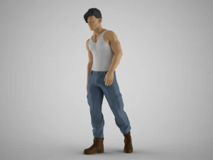 Punk Young Man 3D Print Model