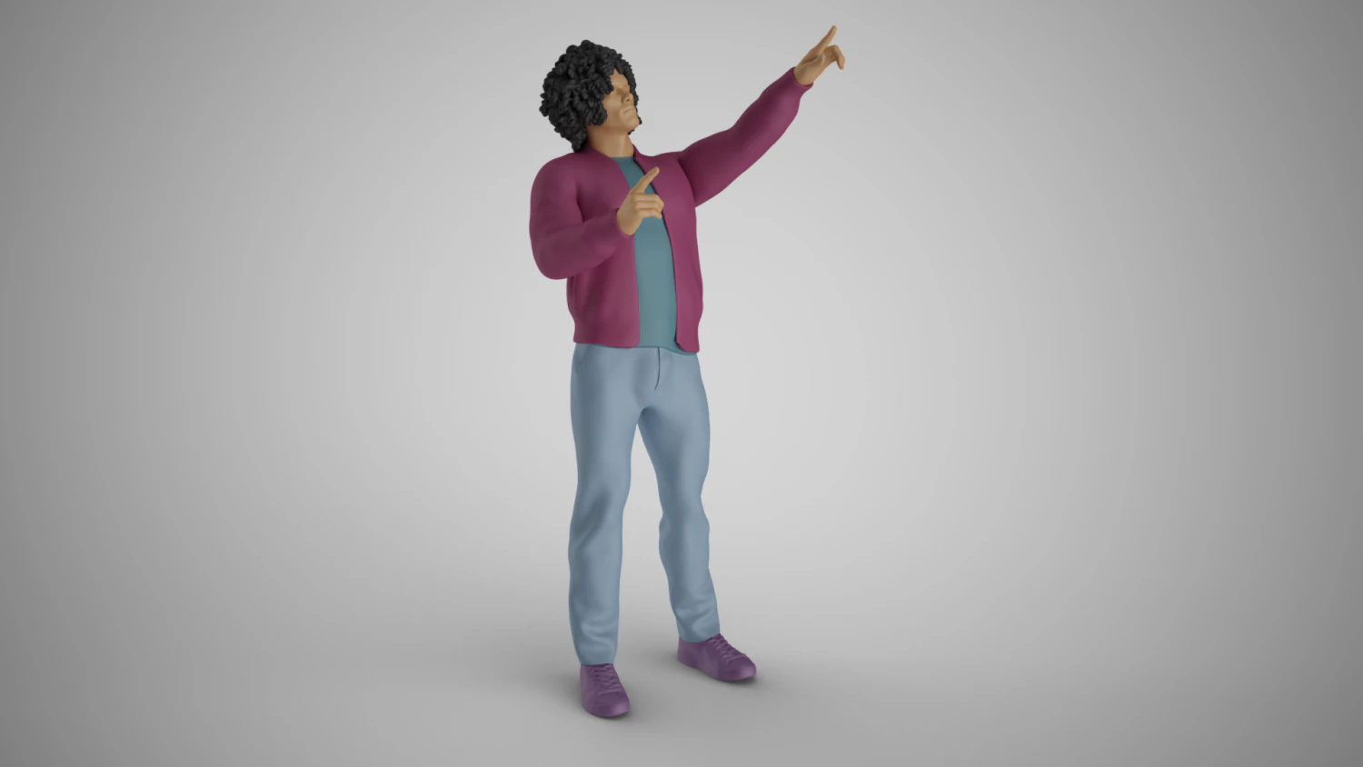 Man Looking at the Sky 3D Print Model .c4d .max .obj .3ds .fbx .stl .blend 