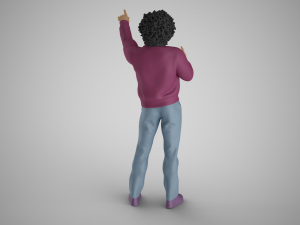 Man Looking at the Sky 3D-printmodel