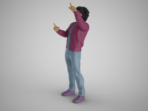 Man Looking at the Sky 3D-printmodel