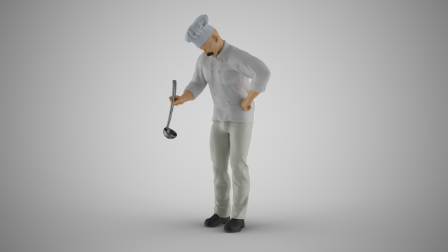 Cooking Man 3D Print Model .c4d .max .obj .3ds .fbx .stl .blend 