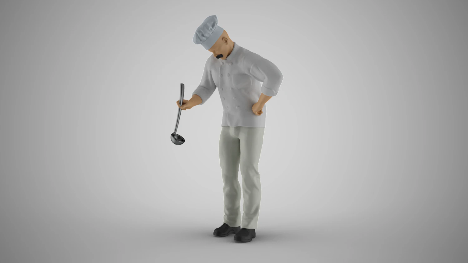 Cooking Man 3D Print Model .c4d .max .obj .3ds .fbx .stl .blend 