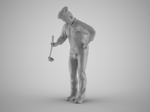 Cooking Man 3D Print Model